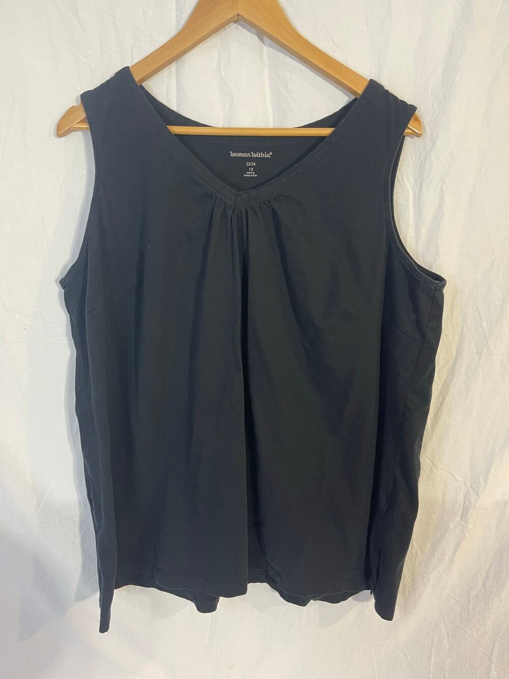 Woman Within black vneck tank